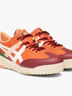 Onitsuka Tiger Orange and Burgundy Women’s Athletic Sneakers